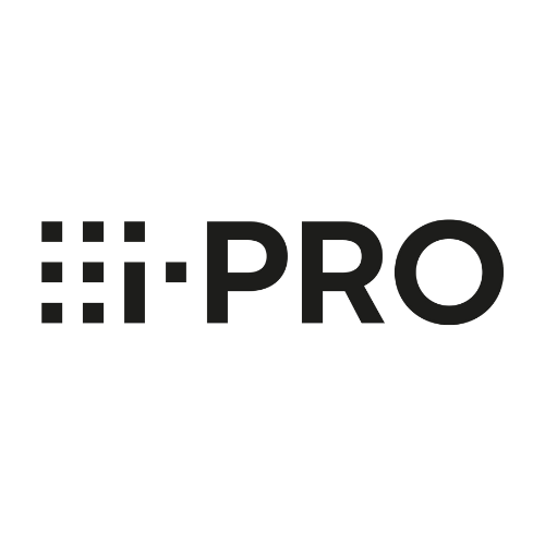 The image shows the i-PRO logo, featuring a grid of black squares on the left, followed by the bold black text "i-PRO" on a transparent background.