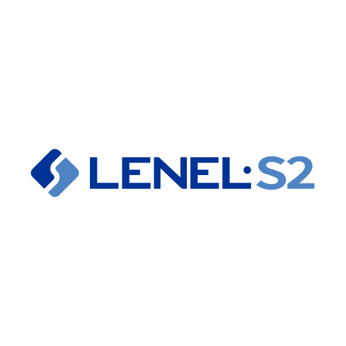 LenelS2 logo featuring a blue geometric symbol to the left and the company name “LENEL·S2” in bold blue letters on a white background.