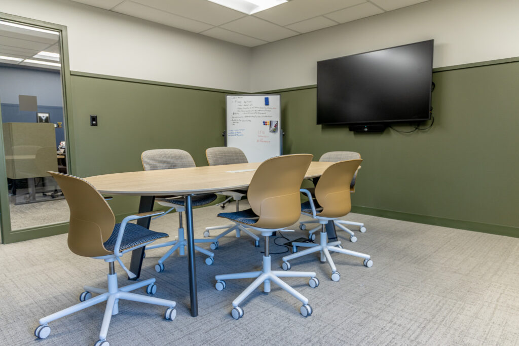 Modern Meeting and Collaboration Huddle Room designed and integrated by TSI, Modern AV Solutions, AV Business